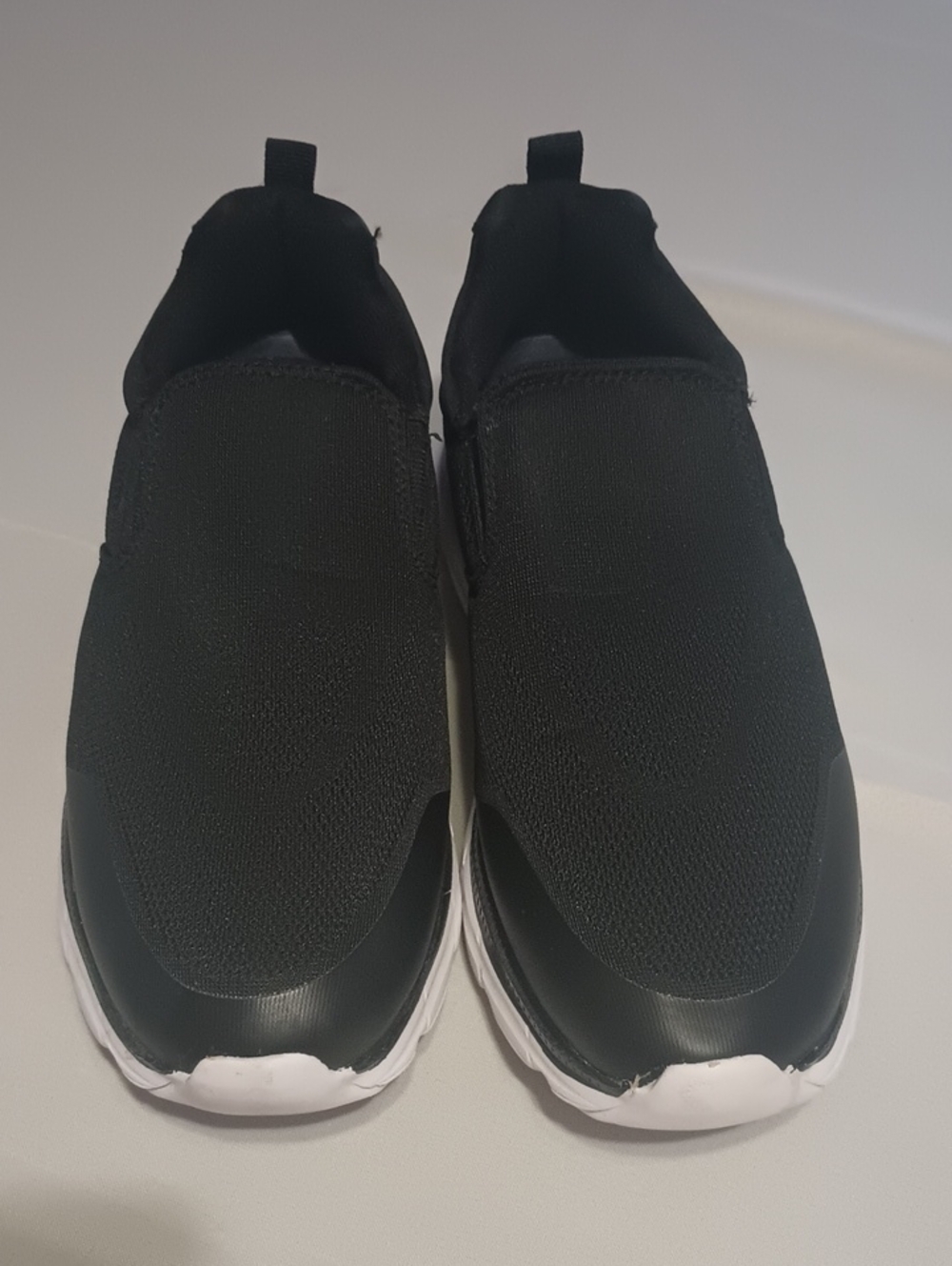 Dockers Men's Black Slip-On Knit Sneakers with White Sole